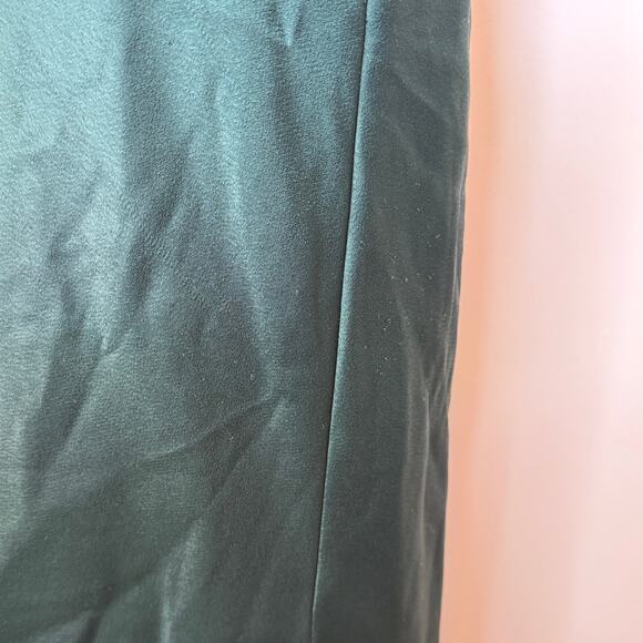 BHLDN Cali Satin Cowl Neck Midi Slip Dress In Emerald Green Size 6 - Picture 9 of 15